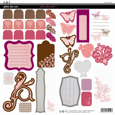 Jolie Chocolat Glitter Die Cuts  (pack of 5)